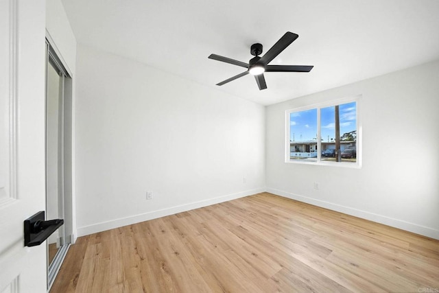1143 Hemlock Ave, Imperial Beach, CA 91932 - unfurnished bedroom featuring light wood-type flooring, a closet, and ceiling fan