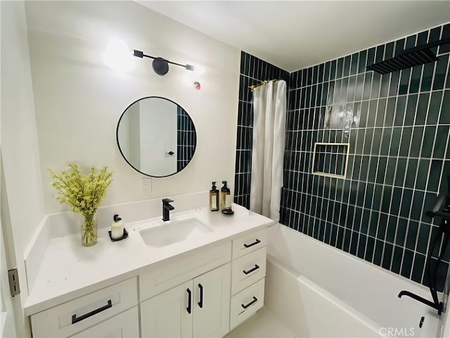 13282 Verde St, Garden Grove, CA 92844 - bathroom featuring vanity and shower / tub combo with curtain
