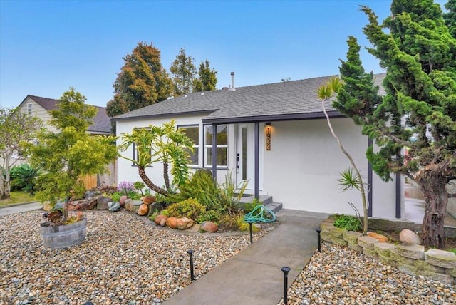 1933 Chatsworth Blvd, San Diego, CA 92107 - view of front of property with stucco siding and a shingled roof