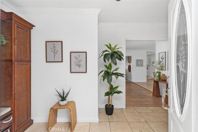 3203 Faust Ave, Long Beach, CA 90808 - entrance foyer featuring ornamental molding and light tile patterned floors