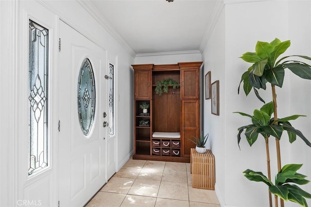 3203 Faust Ave, Long Beach, CA 90808 - foyer entrance featuring crown molding and light tile patterned floors