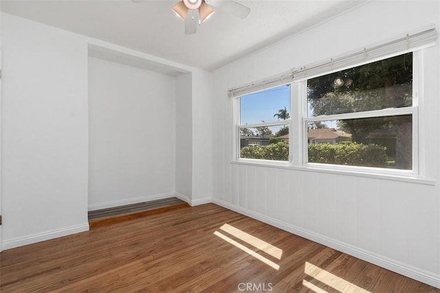 3203 Faust Ave, Long Beach, CA 90808 - empty room featuring a ceiling fan and wood finished floors
