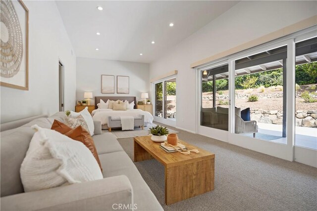 1987 Windover Rd, Pasadena, CA 91107 - bedroom with carpet, recessed lighting, and access to exterior