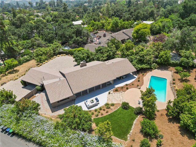 1987 Windover Rd, Pasadena, CA 91107 - view from above of property with a pool area