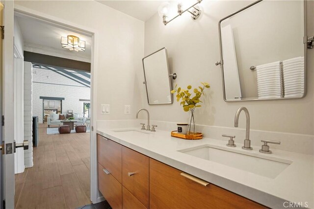 1987 Windover Rd, Pasadena, CA 91107 - full bathroom featuring double vanity and wood finished floors