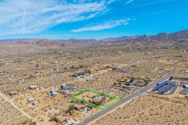 7167 Sunny Vista Rd, Joshua Tree, CA 92252 - view of rural area with property boundaries highlighted and mountains