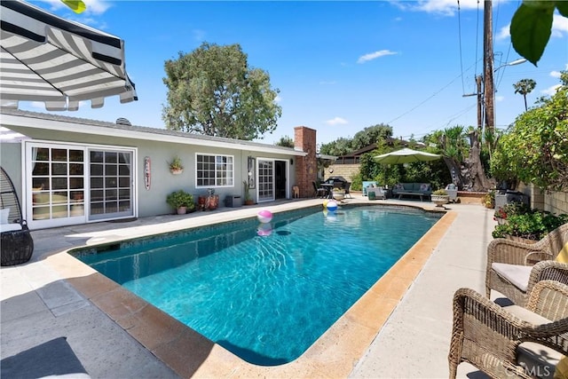 1640 Corsica Pl, Costa Mesa, CA 92626 - view of pool featuring a patio, an outdoor hangout area, and a grill