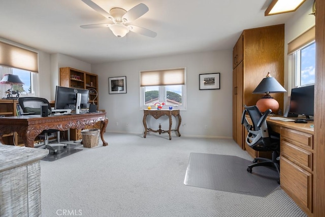 34875 Calle Del Sol, Dana Point, CA 92624 - office area featuring healthy amount of natural light, ceiling fan, and light carpet