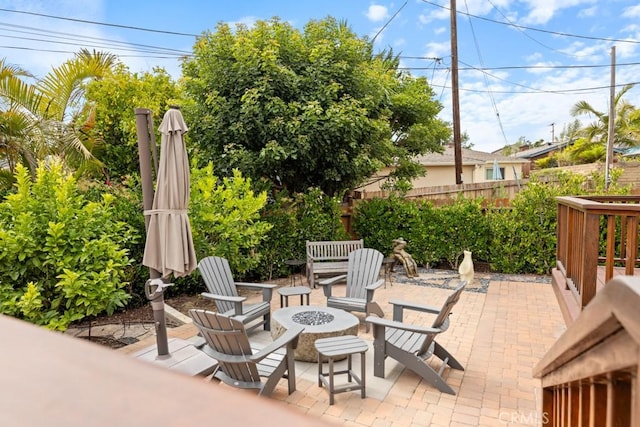 34875 Calle Del Sol, Dana Point, CA 92624 - view of patio with an outdoor fire pit