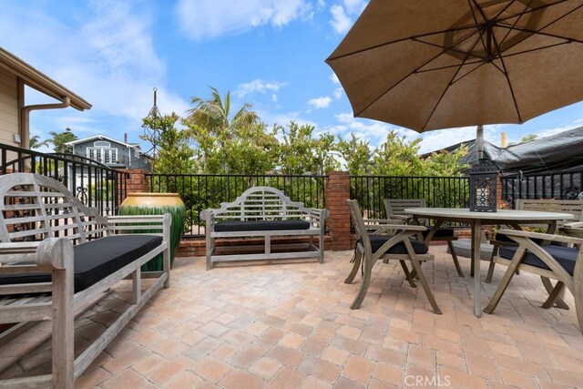34875 Calle Del Sol, Dana Point, CA 92624 - view of patio / terrace with stairway and outdoor dining area