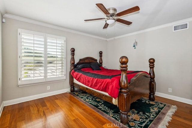 748 S Walnut Ave, San Dimas, CA 91773 - bedroom featuring wood finished floors, ornamental molding, and ceiling fan