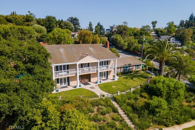 748 S Walnut Ave, San Dimas, CA 91773 - rear view of property featuring a patio area, a fenced backyard, french doors, a wooden deck, and view of wooded area