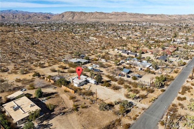 7888 Victor, Yucca Valley, CA 92284 - aerial overview of property's location featuring a mountainous background