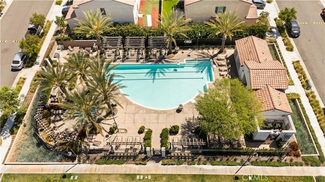 9804 Ardisia St, Riverside, CA 92503 - bird's eye view of a pool area