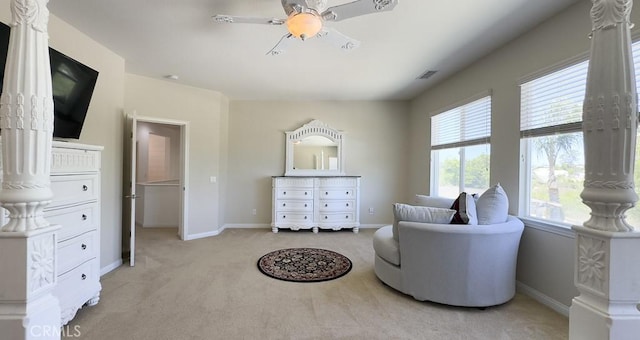 32420 Apricot Tree Rd, Winchester, CA 92596 - sitting room with light colored carpet and ceiling fan
