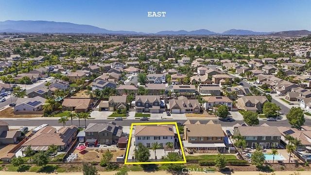 32420 Apricot Tree Rd, Winchester, CA 92596 - aerial perspective of suburban area featuring mountains and property boundaries highlighted