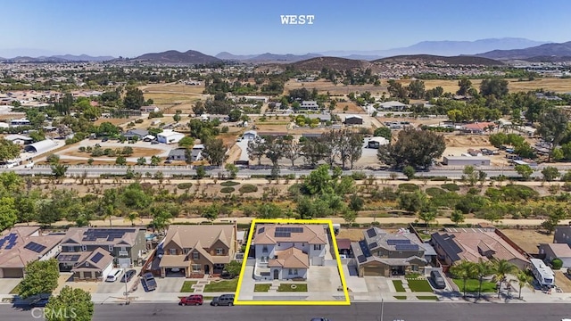 32420 Apricot Tree Rd, Winchester, CA 92596 - aerial view of residential area featuring mountains and property boundaries highlighted