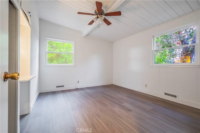 1725 Turnbull Canyon Rd, Hacienda Heights, CA 91745 - unfurnished room featuring wood finished floors, a ceiling fan, and wooden ceiling