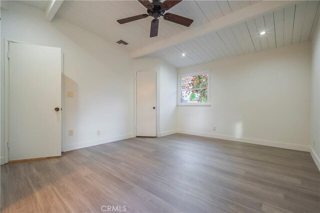 1725 Turnbull Canyon Rd, Hacienda Heights, CA 91745 - empty room with a ceiling fan, wood finished floors, wood ceiling, and recessed lighting
