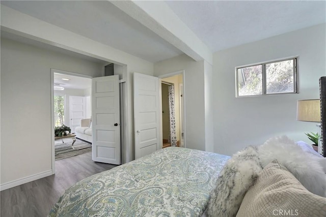 330 N Madison Ave, Monrovia, CA 91016 - bedroom with wood finished floors and beam ceiling