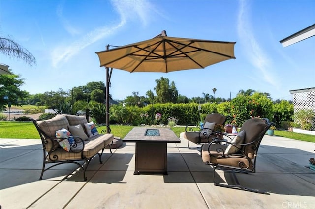 3526 Alder Pl, Chino Hills, CA 91709 - view of patio / terrace featuring an outdoor living space with a fire pit