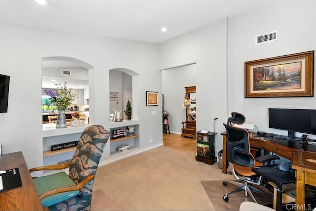 3526 Alder Pl, Chino Hills, CA 91709 - office space featuring carpet, recessed lighting, and arched walkways