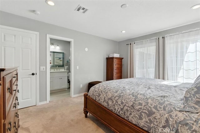 3526 Alder Pl, Chino Hills, CA 91709 - bedroom featuring light colored carpet, recessed lighting, and ensuite bath