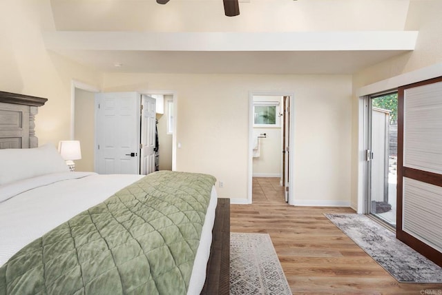 10518 Moon View Way, Escondido, CA 92026 - bedroom with access to outside, light wood finished floors, and ceiling fan