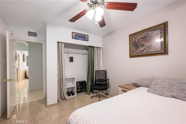 9909 Merced River Ave, Fountain Valley, CA 92708 - bedroom featuring a closet and ceiling fan
