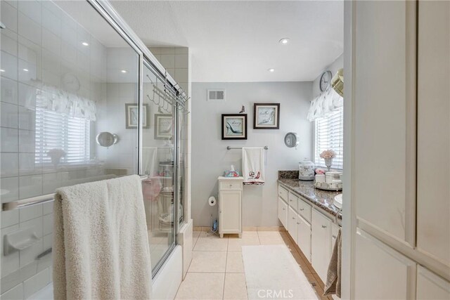 9909 Merced River Ave, Fountain Valley, CA 92708 - bathroom featuring vanity, tile patterned floors, and recessed lighting