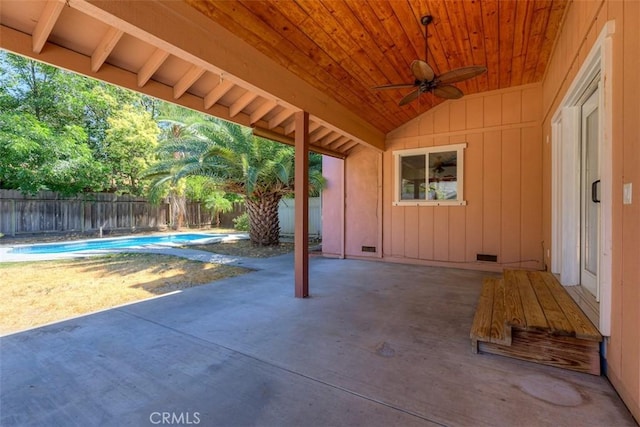 246 E Shasta St, Orland, CA 95963 - fenced backyard featuring a ceiling fan and a patio