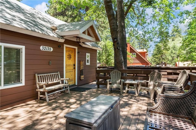 32135 W Dr, Running Springs, CA 92382 - view of wooden terrace