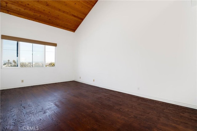 435 S La Fayette Park Pl Unit 311, Los Angeles, CA 90057 - unfurnished room with vaulted ceiling, dark wood finished floors, and wood ceiling