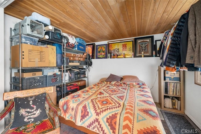 1799 Saint Thomas Ave, Cambria, CA 93428 - bedroom featuring wooden ceiling and wood finished floors