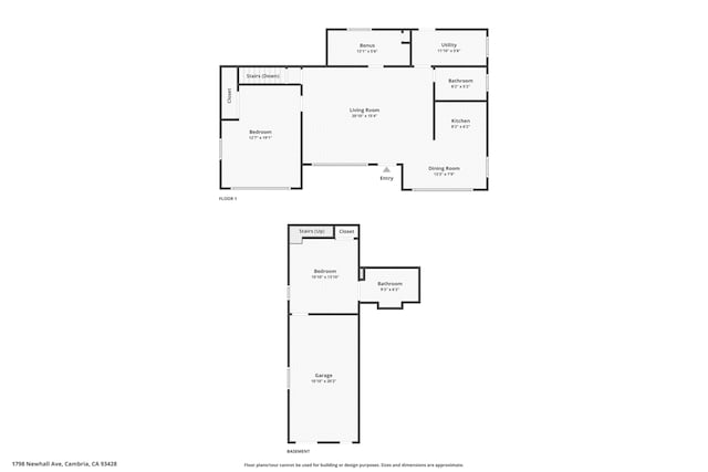 1799 Saint Thomas Ave, Cambria, CA 93428 - view of floor plan / room layout