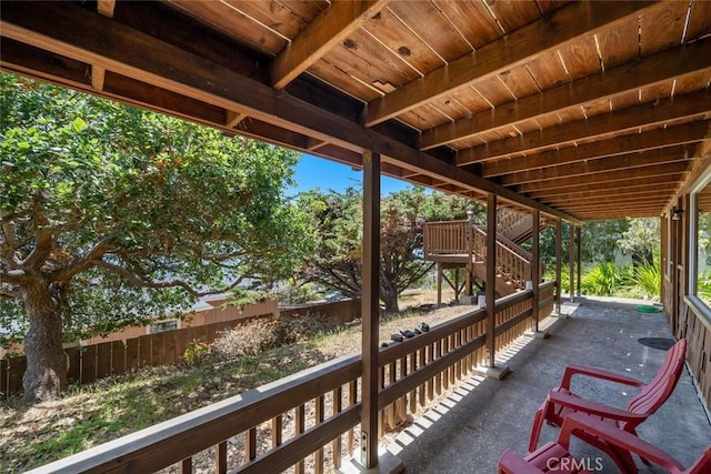 1799 Saint Thomas Ave, Cambria, CA 93428 - view of patio / terrace featuring stairs