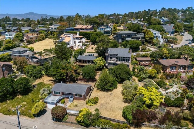 1799 Saint Thomas Ave, Cambria, CA 93428 - aerial perspective of suburban area featuring a mountain backdrop