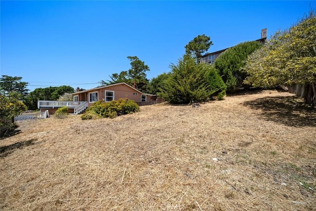 1799 Saint Thomas Ave, Cambria, CA 93428 - view of yard featuring a wooden deck