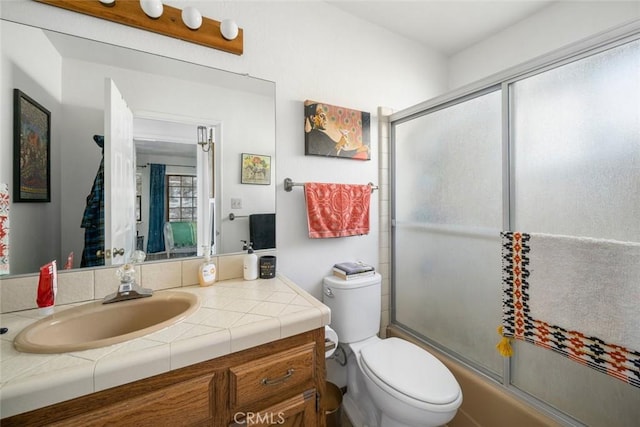 1799 Saint Thomas Ave, Cambria, CA 93428 - full bath featuring vanity and bath / shower combo with glass door