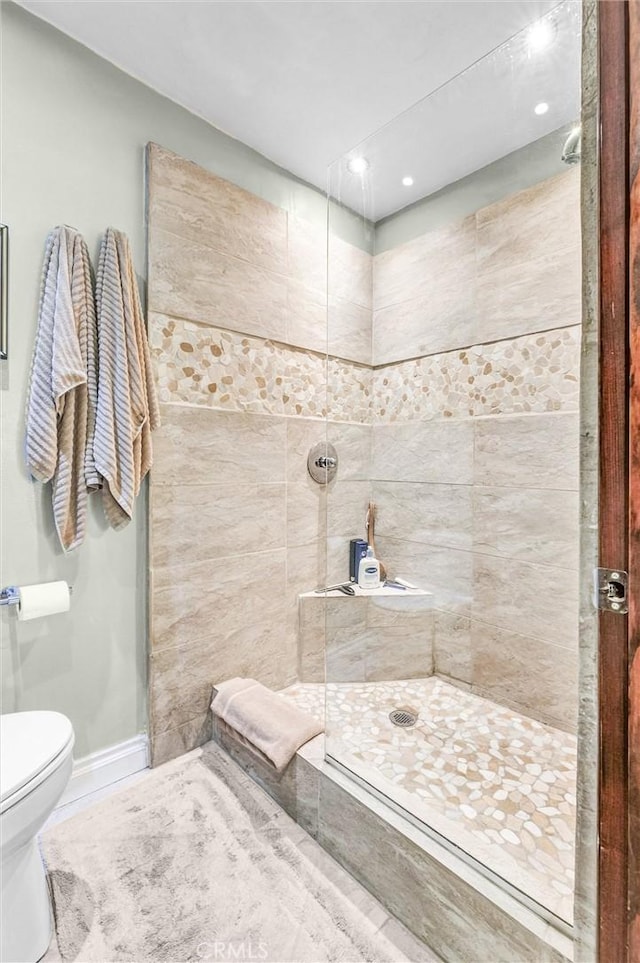 1203 N Sweetzer Ave Unit 215, West Hollywood, CA 90069 - bathroom featuring tiled shower and recessed lighting