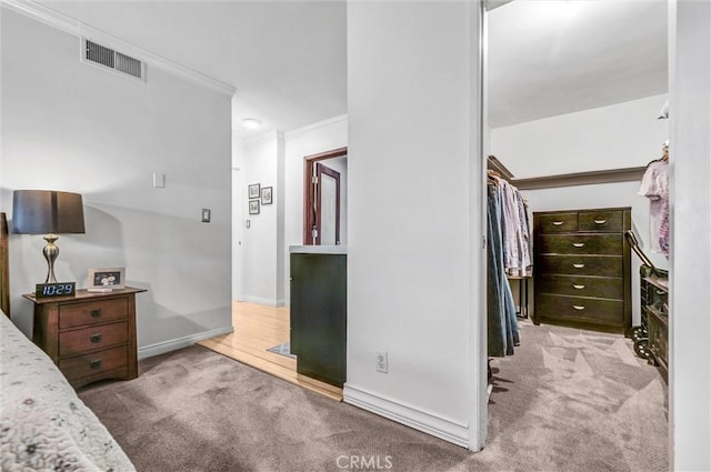 1203 N Sweetzer Ave Unit 215, West Hollywood, CA 90069 - carpeted bedroom with ornamental molding and baseboards