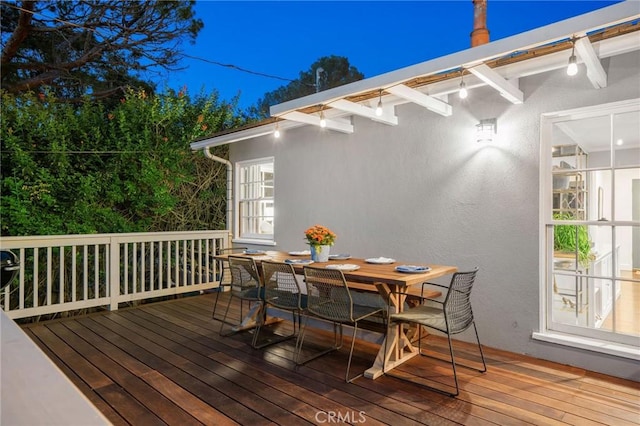 109 Via Ardilla, Palos Verdes Estates, CA 90274 - wooden deck with outdoor dining area