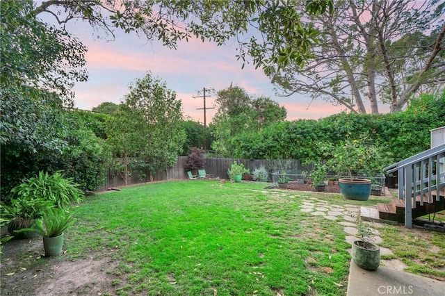 109 Via Ardilla, Palos Verdes Estates, CA 90274 - yard at dusk featuring a fenced backyard