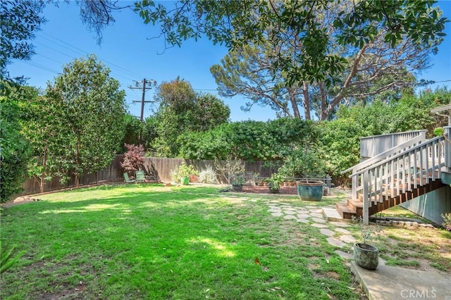 109 Via Ardilla, Palos Verdes Estates, CA 90274 - fenced backyard featuring stairs and a vegetable garden