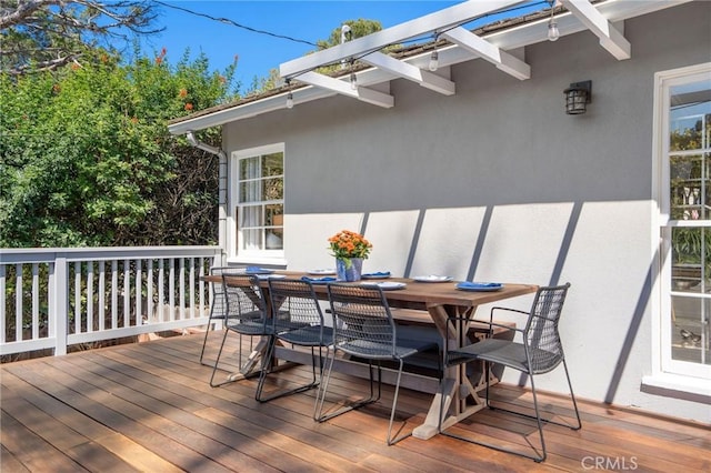 109 Via Ardilla, Palos Verdes Estates, CA 90274 - wooden deck with outdoor dining area