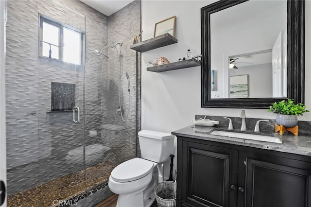 1 Tularosa Ct, Aliso Viejo, CA 92656 - bathroom featuring vanity, ceiling fan, and a stall shower