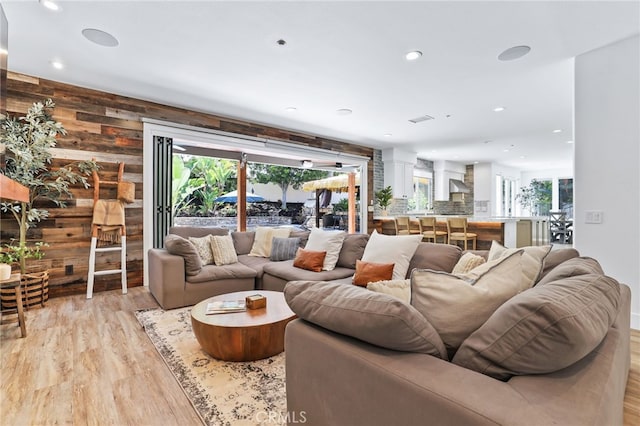1 Tularosa Ct, Aliso Viejo, CA 92656 - living area featuring light wood-style flooring, recessed lighting, and wood walls