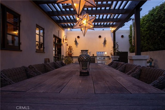 282 Argonne Ave, Long Beach, CA 90803 - view of patio featuring outdoor dining space, area for grilling, and a pergola