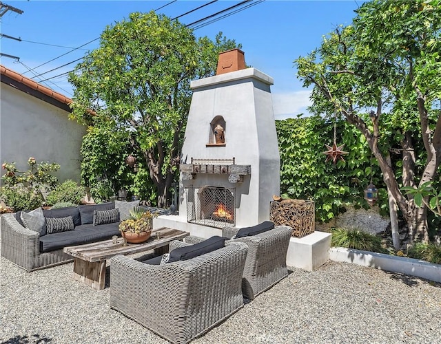 282 Argonne Ave, Long Beach, CA 90803 - view of patio with an outdoor living space with a fireplace