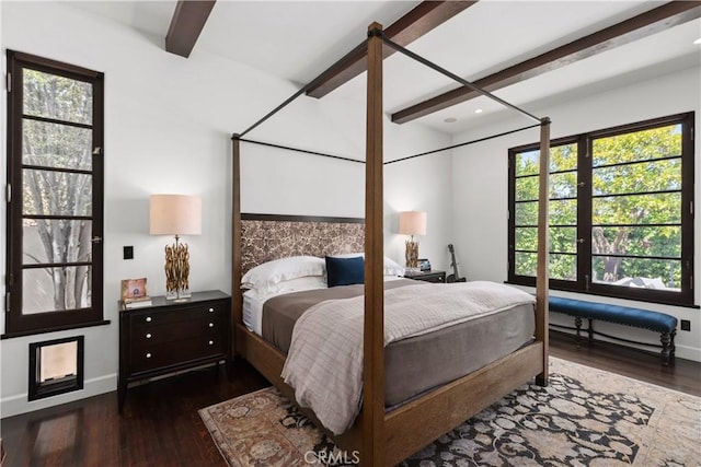 282 Argonne Ave, Long Beach, CA 90803 - bedroom with beam ceiling and wood finished floors
